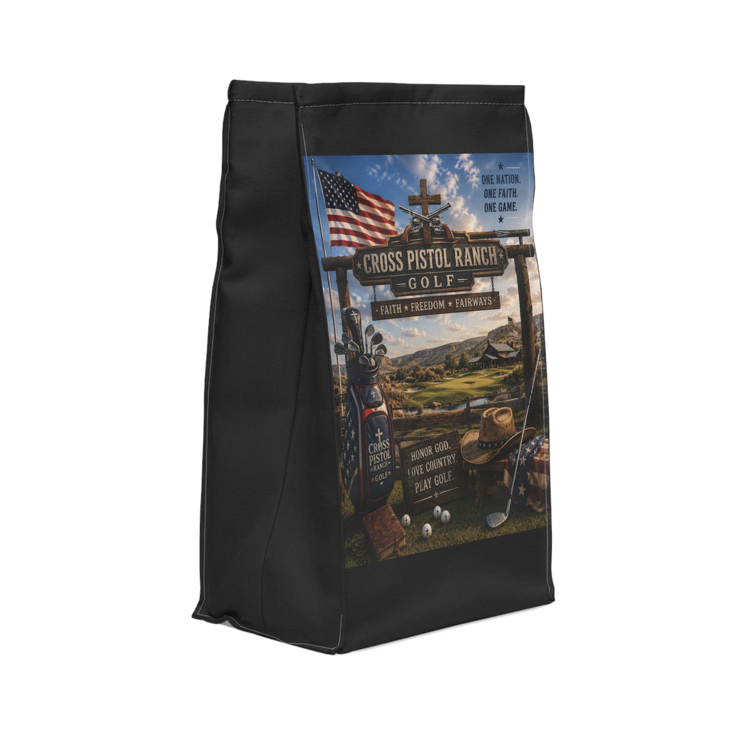 Lunch Bag – Cross Pistol Ranch Golf Rustic Patriotic Cooler (Faith • Freedom • Fairways)
